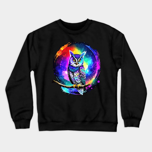 Cosmic Wisdom Owl Crewneck Sweatshirt by Alpenglow Workshop